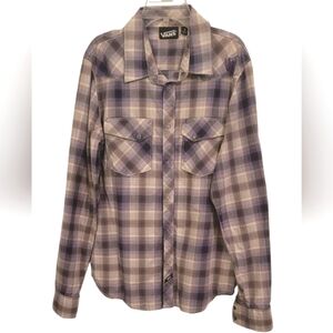 VANS Unisex 100% Cotton Long Sleeve Button-down Shirt